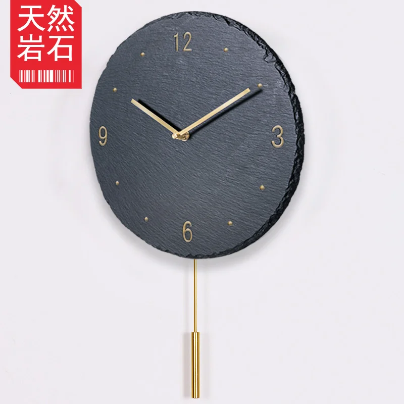 Large Slate 3d Gold Air Art Household Silent Wall Clock Color:Style 10;Sheet Size:14 inch
