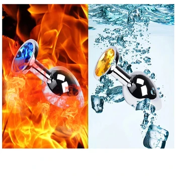 3 Pcs/set Metal Anal Plug Butt Plug Sex Toys Butt Toys for Women/Men/Couples Adults Game Masturbator Anal S/M/L Diamond Sex Shop 5