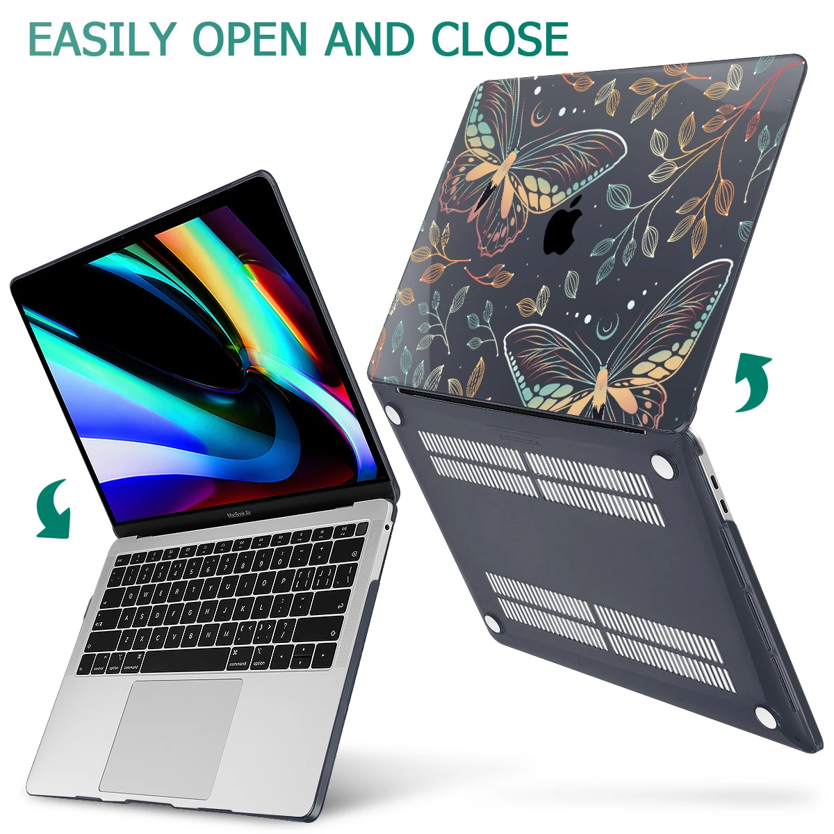 Estojo Rígido com Estampa Floral para Macbook Air 15 Pro 13 14 A2779 A2780 m2 A2337 A2338 m2 m1 Capa do Teclado - Imagem 3