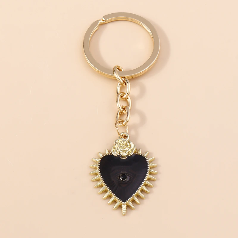 Aihua Gothic Red Evil Eye Hearts Schlüsselanhänger Steampunk Schmetterling Herz Charm Schlüsselanhänger für Frauen Männer Vampir Vintage Party Schmuck – Detail 3