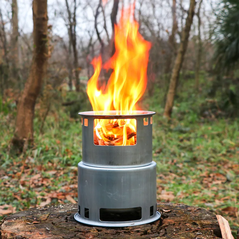 Outdoor Portable Firewoods Stove Wood Stove Furnace Cooking Burner  Lightweight Stainless Steel Picnic Camping Stove - AliExpress
