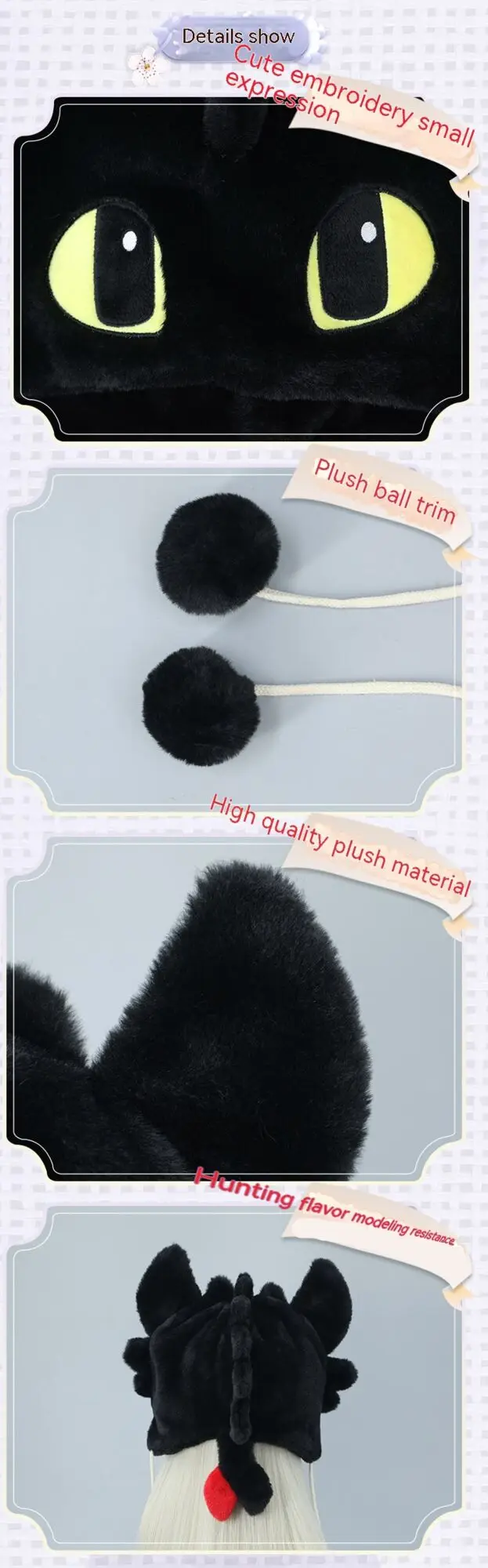 2024 Neue Anime Surrounding Beast Ohrmütze Meow Meow Niedliche Plüschmütze Warme und vielseitige Ohrenschutzmütze zum Binden Trendige Mädchenmütze_voghion.com