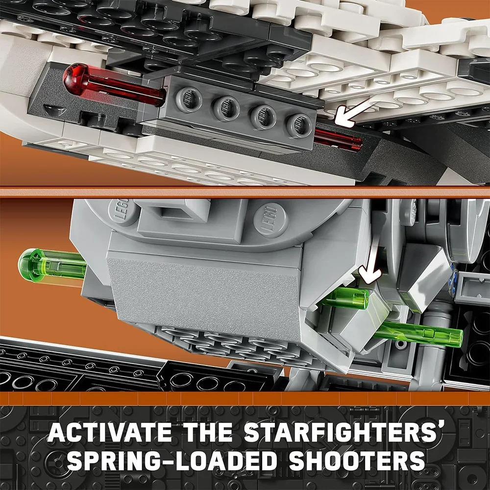 New Fighter Plane Model Toy, Fighter vs TIE Interceptor 75348 Building Blocks Set, Fans to Make and Display