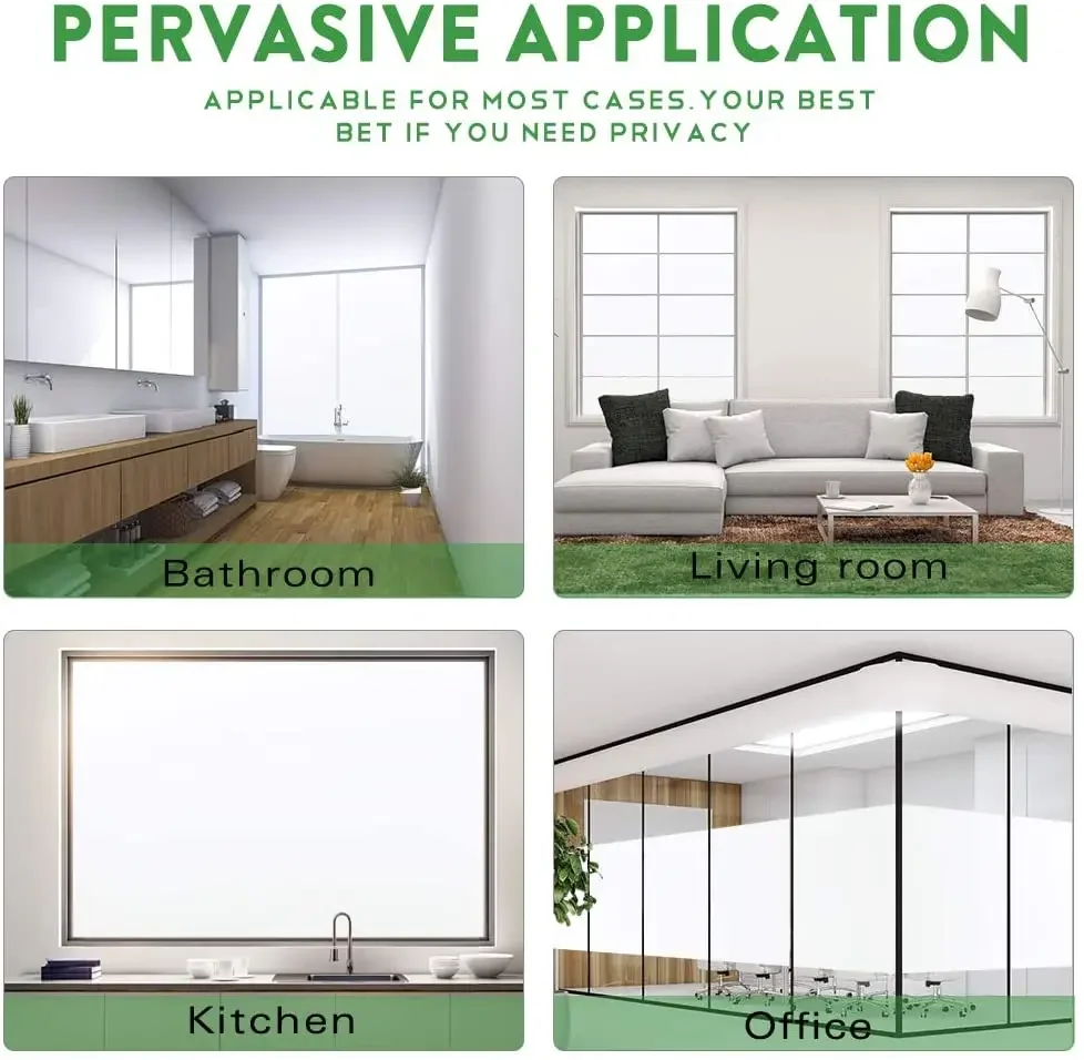 Window film window privacy film frosted privacy opaque non adhesive static glass stickers for home bedroom bathroom matte thermal windows rolls