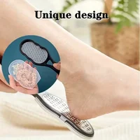 Lime à pied en acier inoxydable – Lime ergonomique anti-éclaboussures avec grain grossier/fin, durable pour la pédicure à domicile et le cadeau de vacances 2