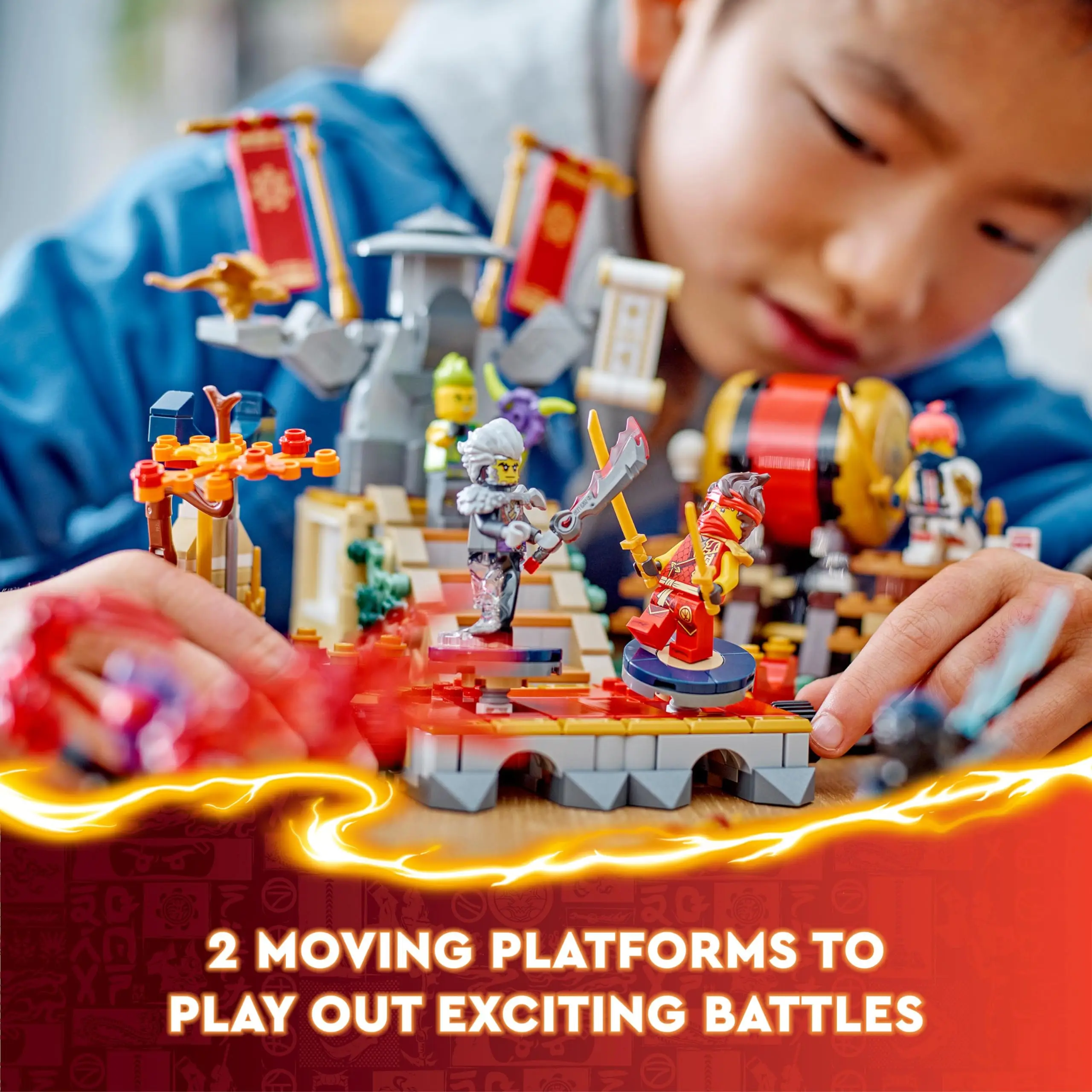 LEGO 71818 NINJAGO turnimarena Kai, Sora, Cinder, Evil Jay, Tox and a ...