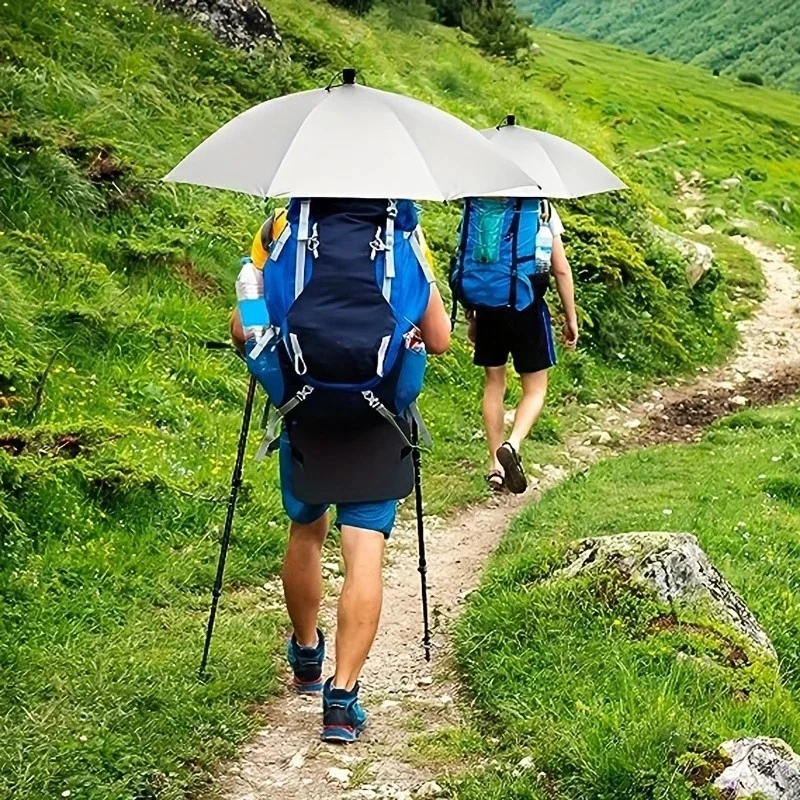 Large Foldable All-Weather Windproof Fishing Umbrella Hat - Head-Mounted Sunshade