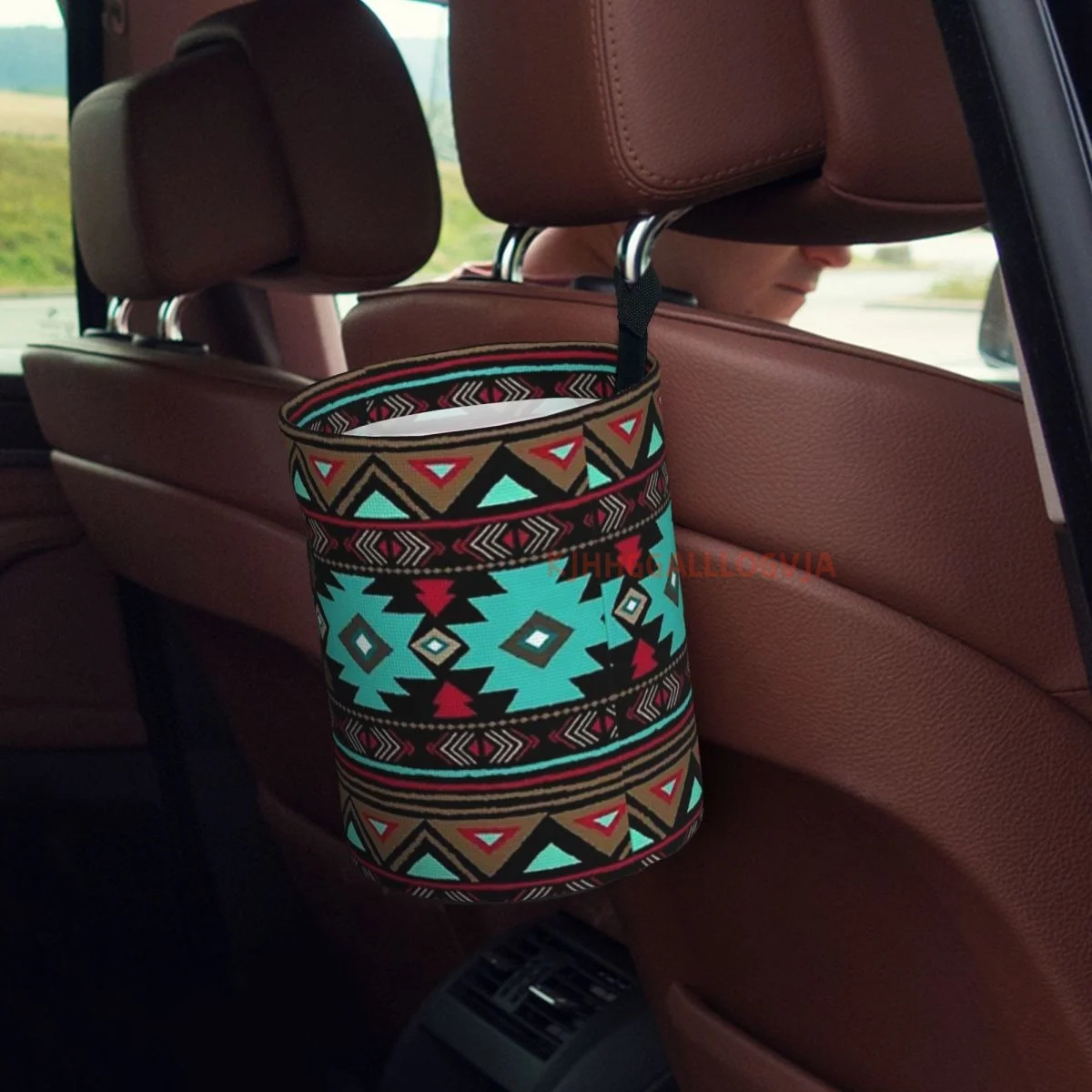Aztec Ethnic Car Trash Can, Dust Bin, Trash Bin For Kitchen Camping, Interior Car Accessories For Women,Car Garbage