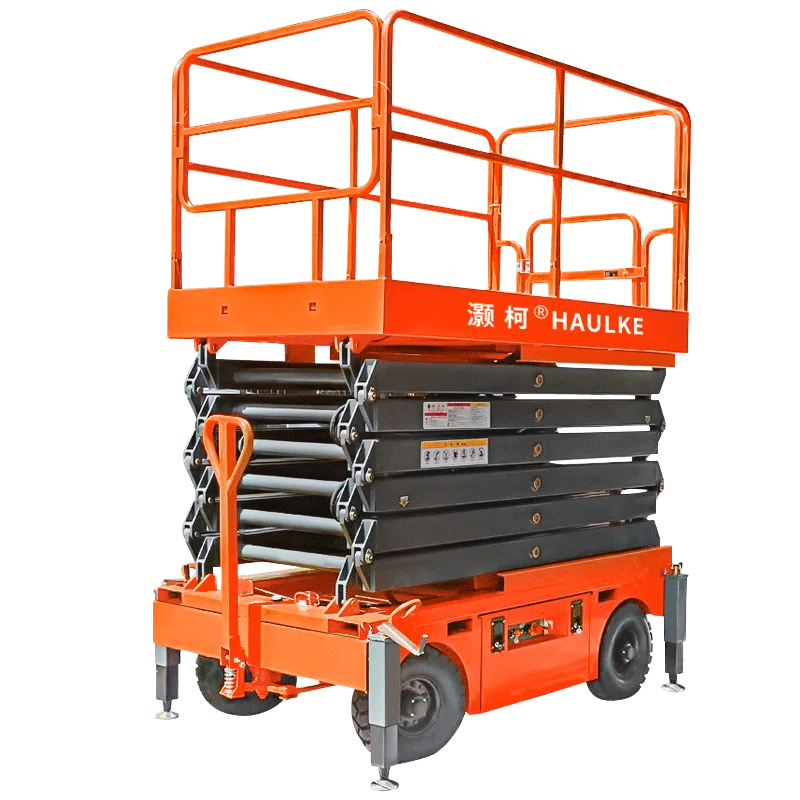 

6m 8m 10m 12m 14m 18m 300Kg 1T 2T capacity Electric mobile scissor lift manlift mobile platform rough terrain
