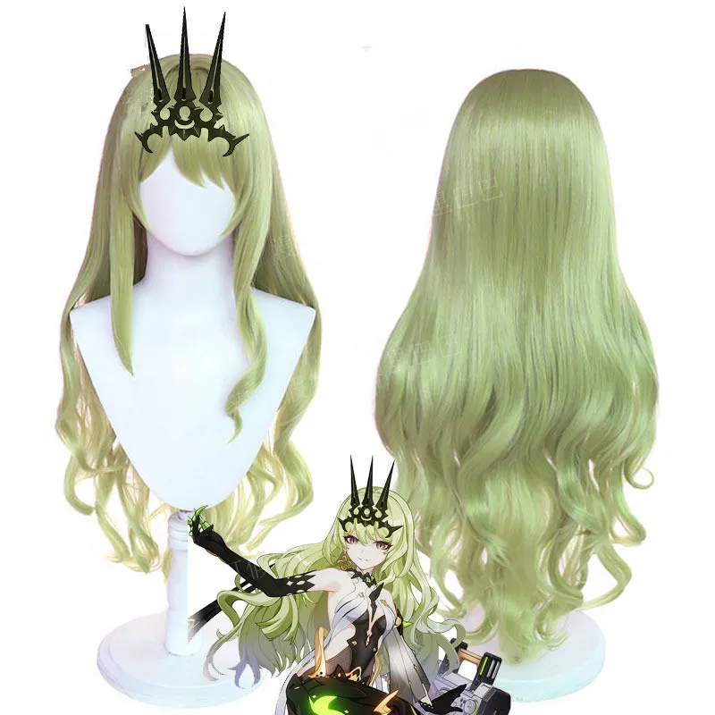

Honkai Impact 3rd Mobius Cosplay Wig 80cm Long Curly Wig Pale Lime Green Wig Cosplay Anime Wigs Heat Resistant Synthetic Wigs