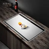 ASRAS Hidden kitchen Sink Single Flip Cover Hidden Large Size 304 Stainless Steel 4mm Thickness Handmade Brushed kitchen Sink 1