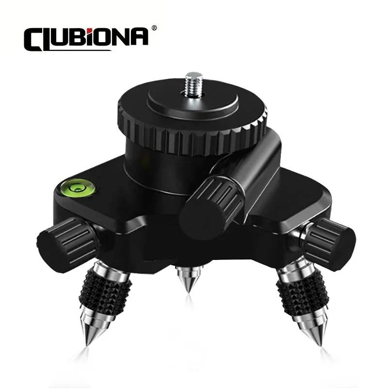 Laser Level Bracket CLUBIONA Lines laser level Metal Base 360 Rotation Adjustment Bracket for 1/4-or 5/8-inch interface