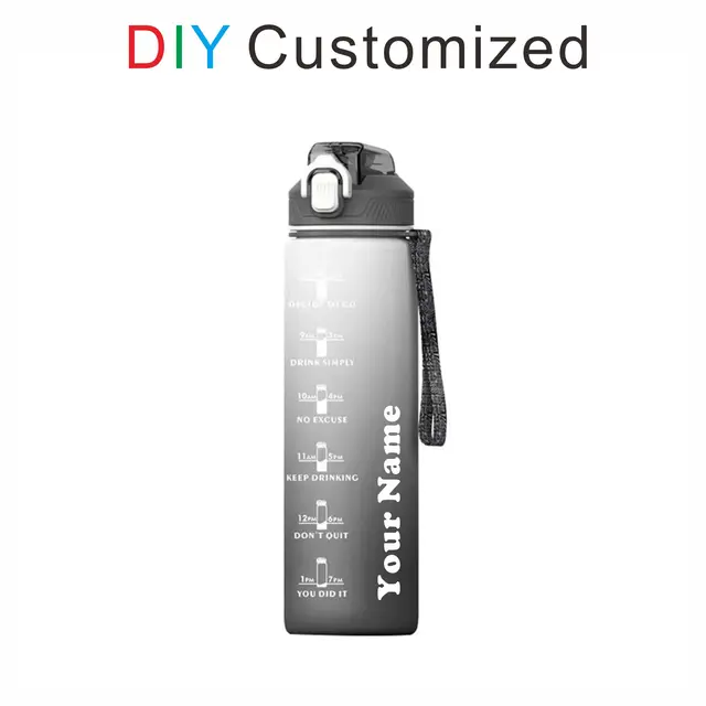 Personalized Plastic Water Bottle with Time Marker 1