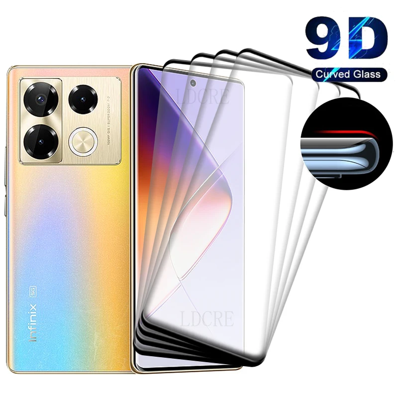

4Pcs For Infinix Note 40 Pro Glass Infinix Note 40 Pro Plus Glass Full Cover Curved 9H Screen Protetor Infinix Note 40 Pro Glass