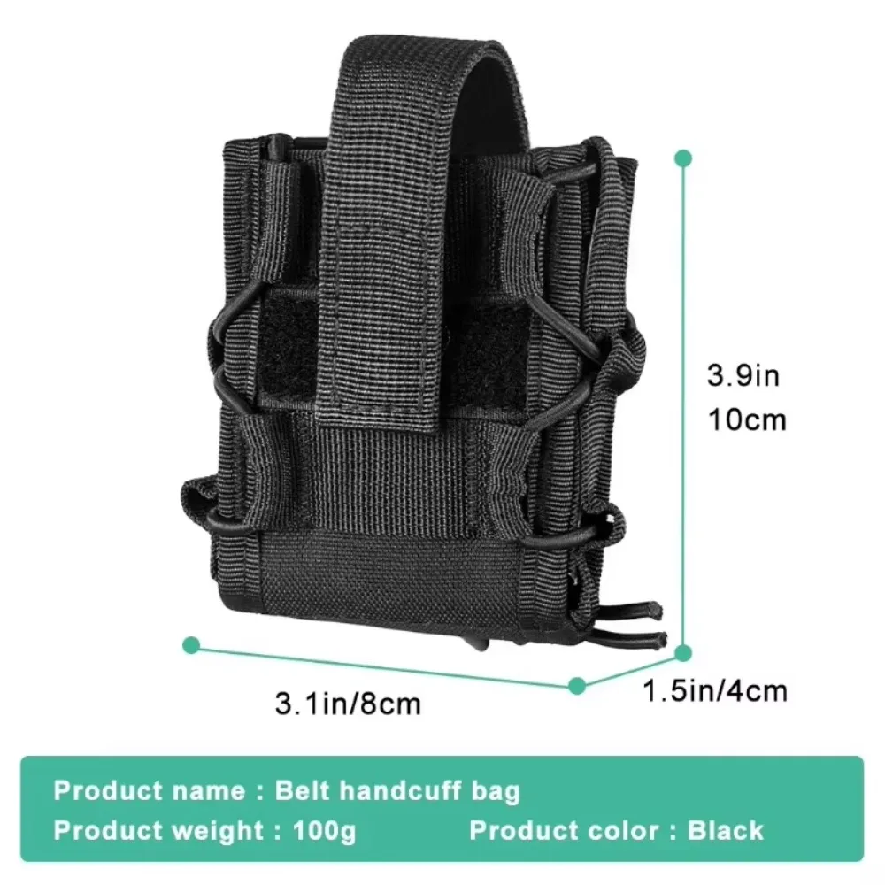 Molle Shackles Holder Handcuffs Pouch Case Universal Handcuffs Holster Quick Release Standard Chain Cuffs for Tactical Vest 4