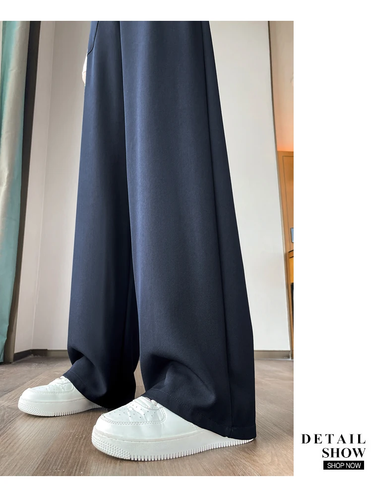 Herbst hohe Taille lässige Frauen Hosen einfache grundlegende schwarze koreanische gerade Hosen weibliche schicke einfarbige schlanke lose Frau Hosen – Detail 28