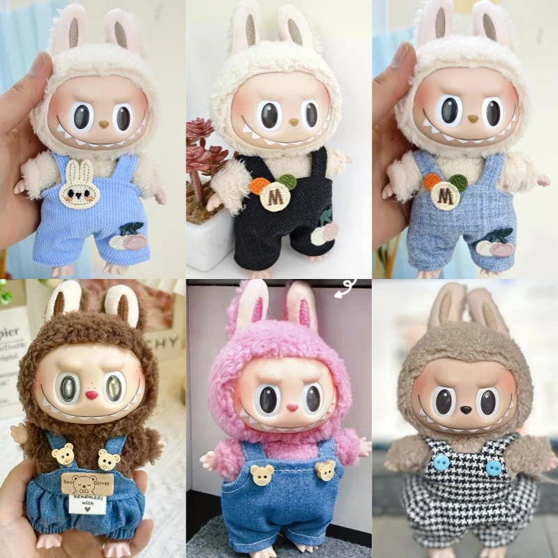 Mini Plush Doll's Clothes Outfit Accessories For 17cm Labubu And 10-15cm Korean Kpop Idol Cotton Doll