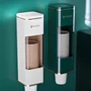 Disposable Cup Holder Cup Extractor Wall Mounted Non Perforated Dust-Proof Moisture-Proof Storage Rack 3