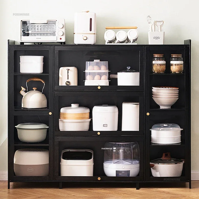 Minimalist Modern Kitchen Cabinets Home Small Apartment Kitchen Cabinet Large Capacity Multi-layer Living Room Storage Cabinets 3