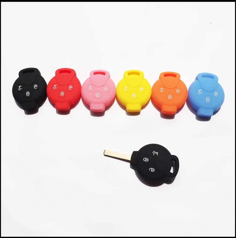 Car Remote Control Accessories Keychain Alarm Straight Logo Cover Silicone Key Case For Smart  451   Decoration