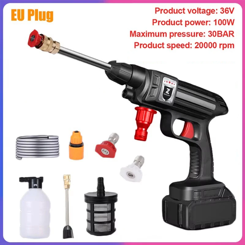 High pressure washer gun Electric water spray gun High pressure washer High pressure sprayer Garden Cleaning Washer High Pressure Wash Gun For Household Car Irrigation Tools For Makita 30Bar Cordless Without Battery Kit