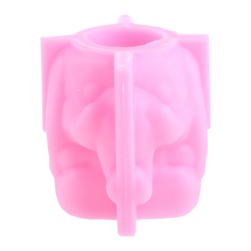 MXME Elephant Flowerpot Pen Holder UV Epoxy Mold Cement Plaster Clay Silicone Mould