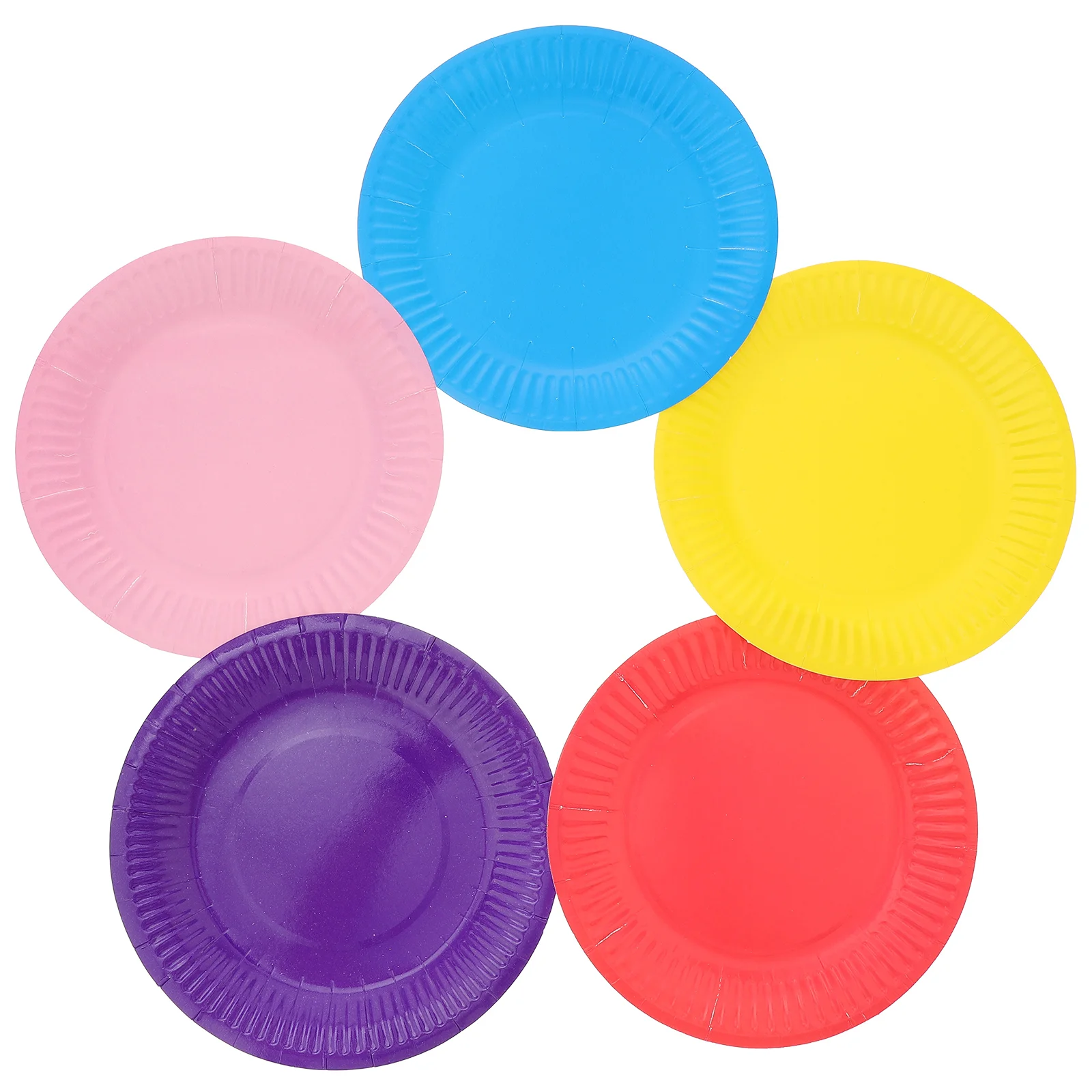 Party Tableware Disposable Food Trays 50pcs Paper Plate Paper Cake Plates Disposable Colorful Birthday Party Decor