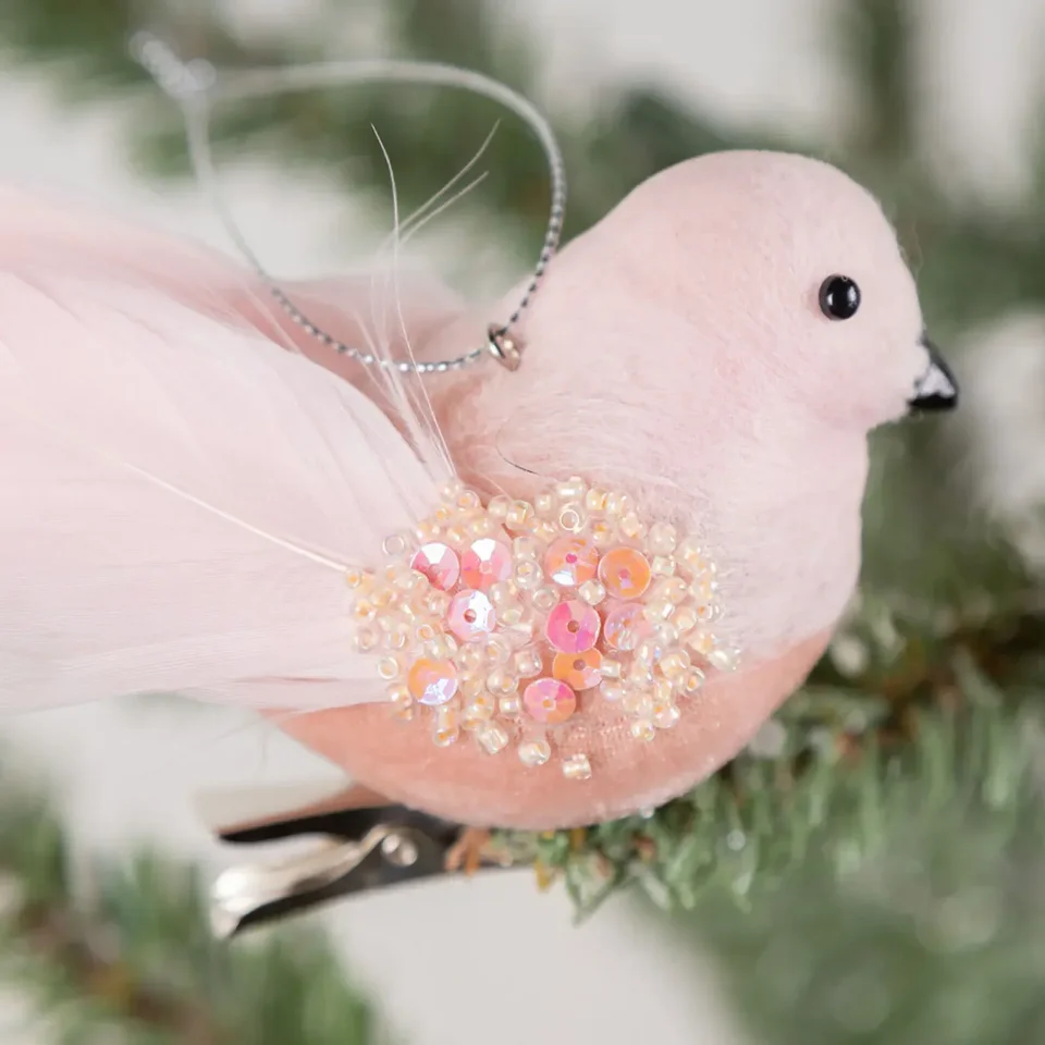 ASSR - 12 uccelli artificiali a clip per albero di Natale con piume bianche, simulazione di colomba bianca, piccione piumato in schiuma per decorazioni di nozze, accessori per feste