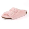 Crestar Fur Fuzzy Cork Slippers For Women Fashion Plush Open Toe Clogs Slippers Winter Warm Fluffy Slippers Furry House Slides 1