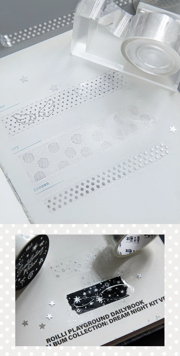 3 Rollen einfache, vielseitige PET-Klebeaufkleber für Scrapbooking, DIY-Bastelarbeiten, transparente Junk-Journal-Aufkleber, Dekor-Klebebandaufkleber – Detail 8