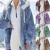 New Style Autumn And Winter Loose Plush Zipper Hooded Jacket Woman 1