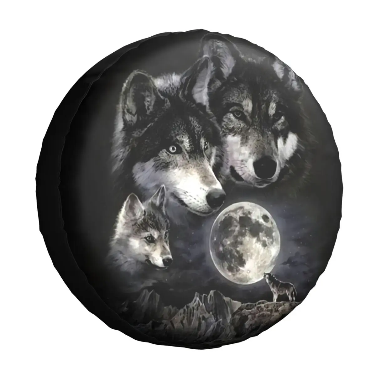 

Wolf Pack Tattoo Spare Tire Cover Universal Fit for Jeep Pajero Toyota 4WD 4x4 Car Wheel Protectors Accessories 14-17 Inch