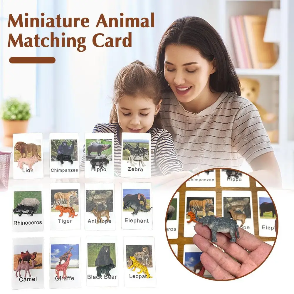 

Montessori Animal Match Cards Miniature Poultry Animals Toy Language Montessori Cards With Materials Matching Learning Z9U5
