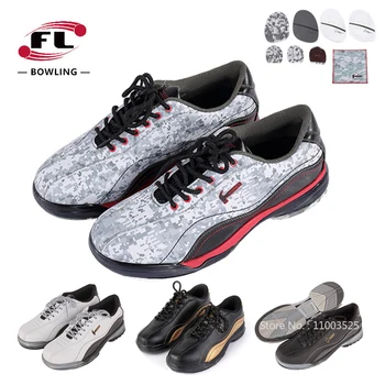 Forniture da bowling professionali per uomo Scarpe da bowling in morbida pelle Scarpe da ginnastica sportive con suola antiscivolo per mano destra sinistra maschile con suola intercambiabile