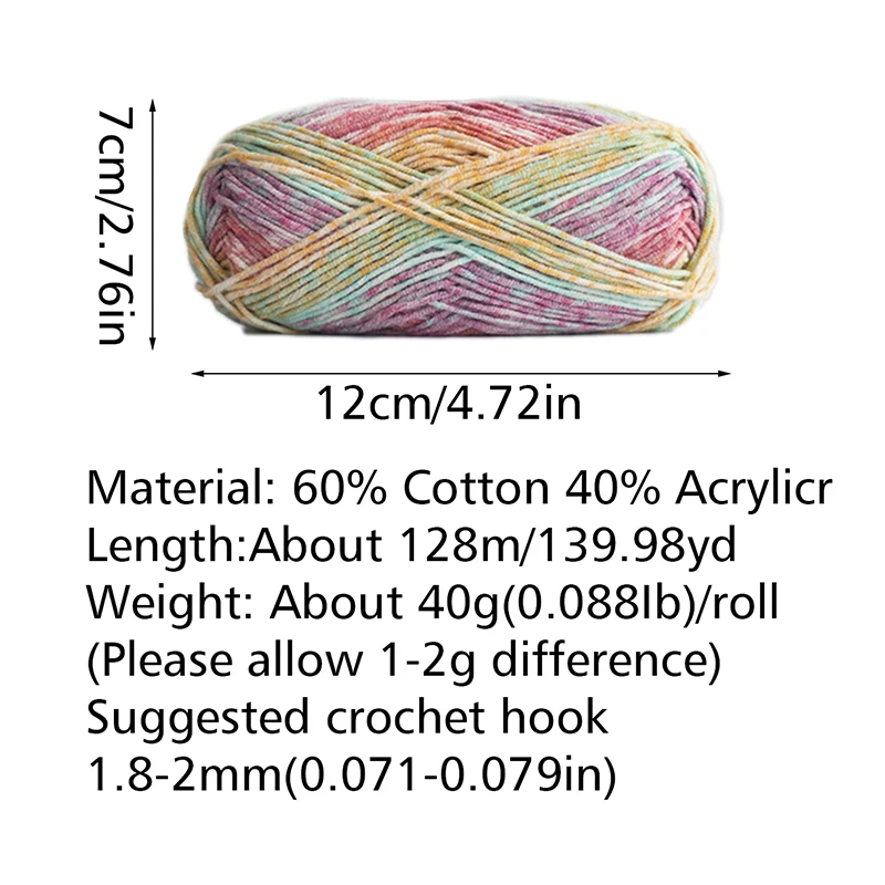 Gradient Color Yarn Diy Crafting Bag Doll Crochet Yarn Hand Knitted Sweater Jacket Scarf Gift Section Dyeing Yarn Thread 6