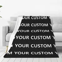 Custom DIY Your Image Super Soft Blanket Add Design Travel Throw Blanket Winter Aesthetic Flannel Bedspread Sofa Bed Cover 2