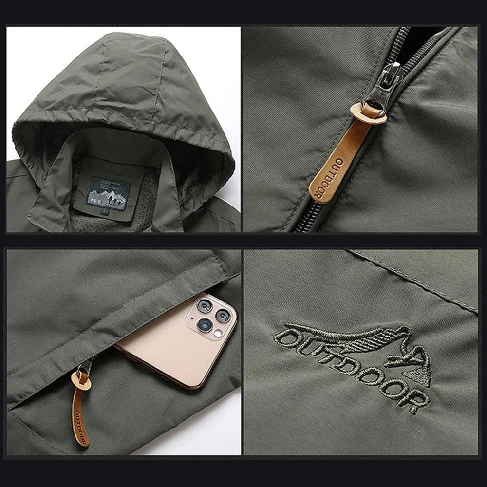 Spring New Men's Jacket Tactical Hooded Sweater Outdoor Hunting Stand-up Windproof Warm Jacket Pilot Sports and Leisure Jacket