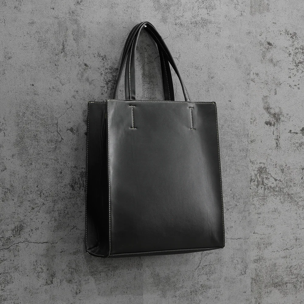 Men's Vertical Large Capaci Handbag Faionable mat Commuter Busin Laptop Bag with Sub-bag Soft PU Material
