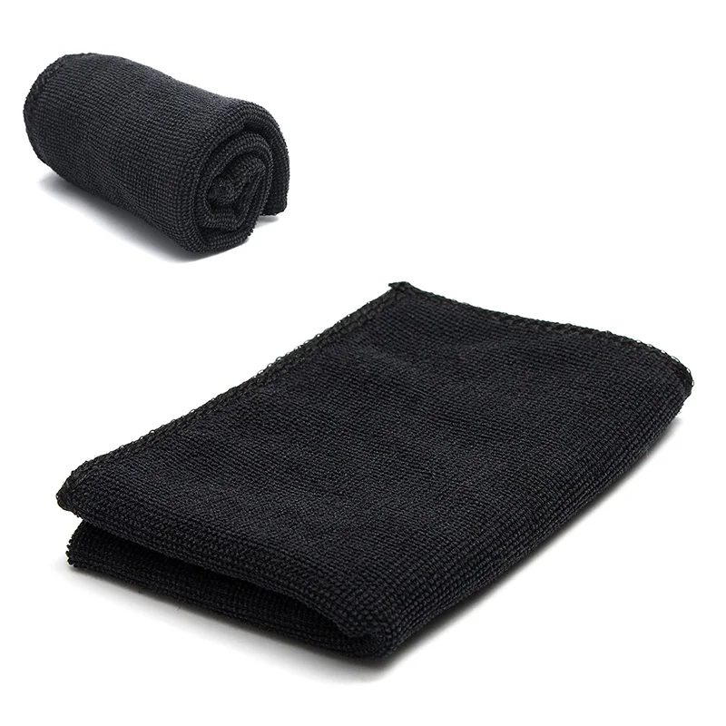 10Pcs Car Care Polishing Wash Towels Microfibers Auto Detailing Cleaning Black Soft Cloths Home Window 30x40cm