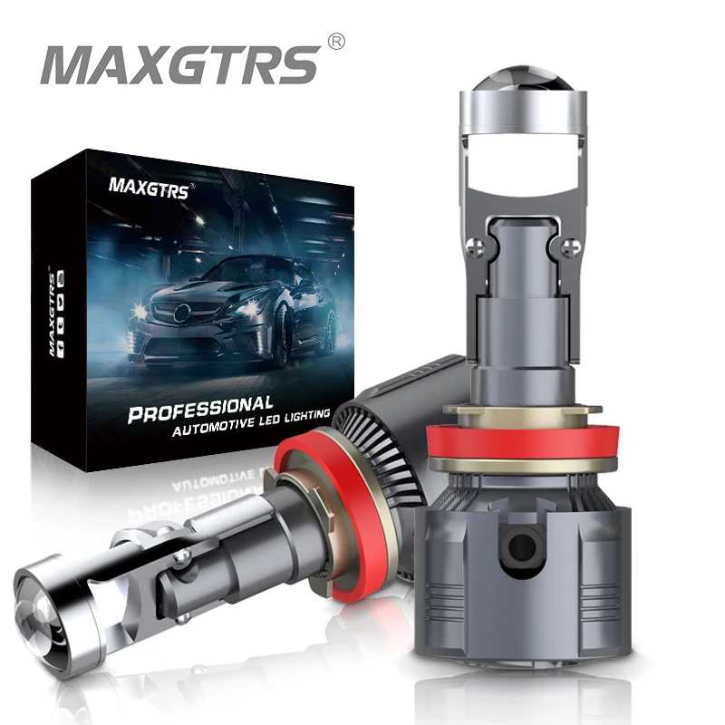 Maxgtrs H4 H7 Led Projector Lens H8 H11 9005 HB3 9006 HB4 9012 Hir2 Car Headlight Bulbs Canbus 90W 18000LM Powerful Mini Lamp