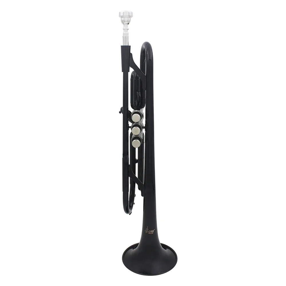 SLADE Schwarzes Trompeten-Set aus Messing, Standard-BB-Trompeten-Set für Studenten, Anfänger, mit Hartschalenkoffer, Handschuhen, 7C-Mundstück-Zubehör – Detail 4