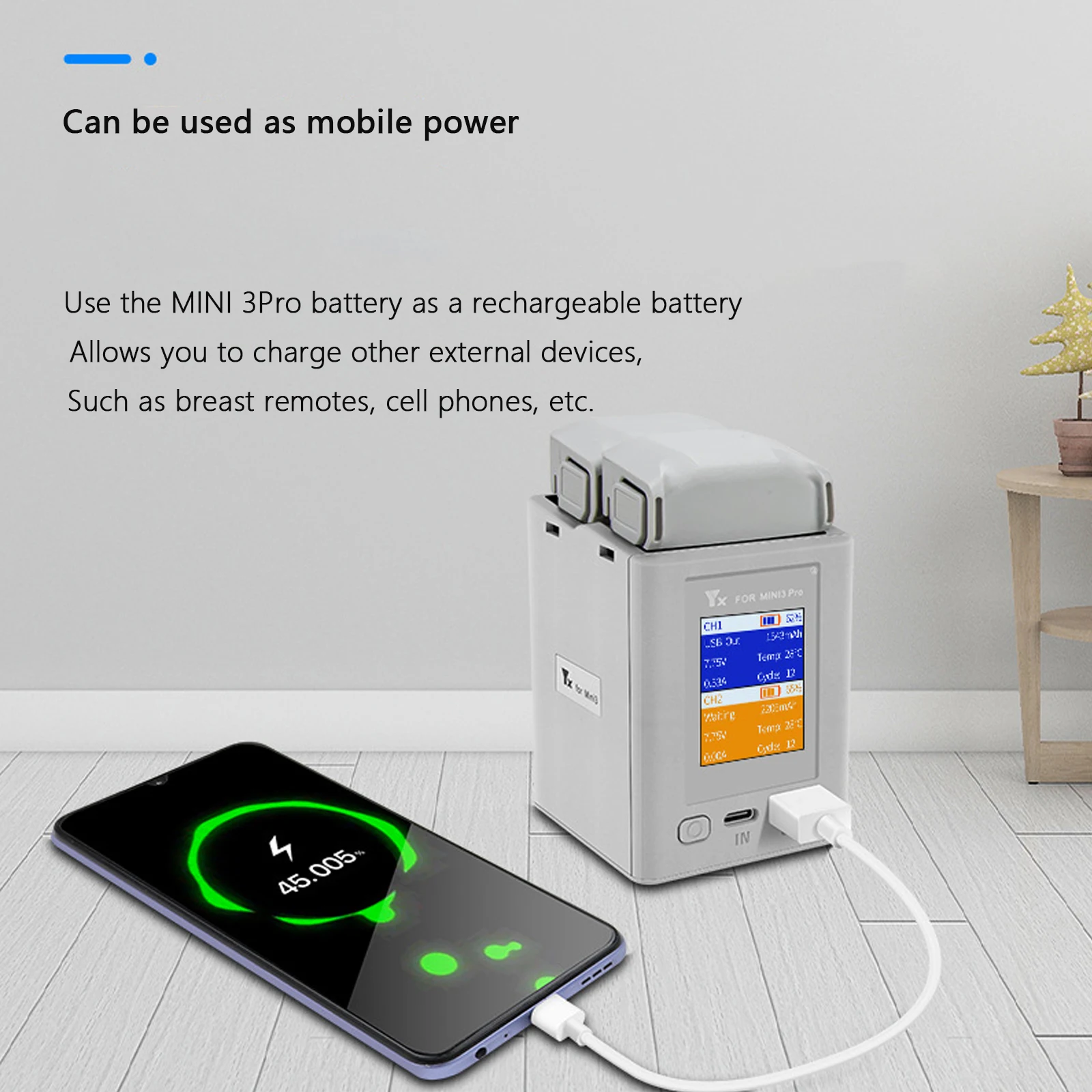 FPVtosky Chargeur de batterie pour DJI Mini 3/Mini 3 Pro/Mini 4