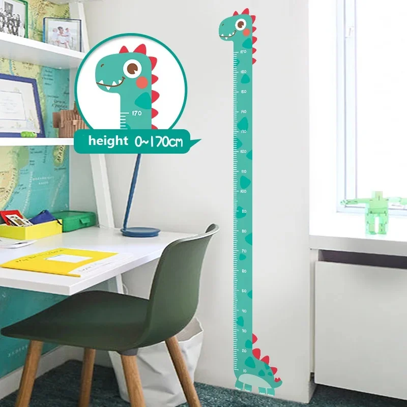 Giraffe Kids Height Measurement Growth Chart Wall Stickers Cartoon Animal Height Measure Wallpaper For Baby Room Decals