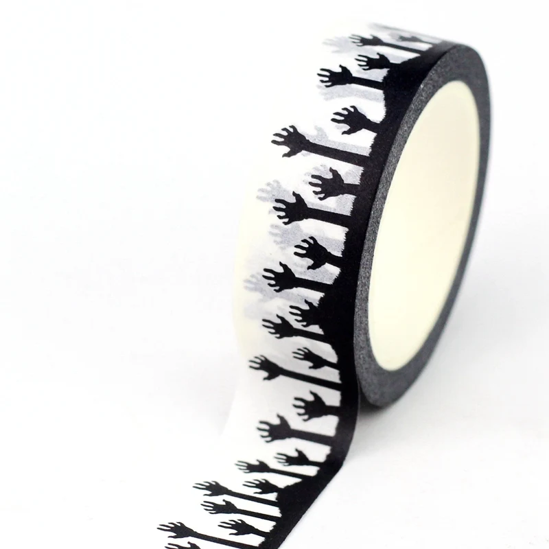 2024 NEW 1PC 10M Decor Halloween Holiday Ghosts Skull BW Washi Tape Set for Scrapbooking Journaling Masking Tape Cute Stationery 6