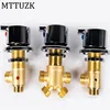 Solid Brass Chrome Finish Bathtub Hot & Cold Water Control Valve Faucet Bath Shower Mixer Bathtub 3 Piece Set Switch Valves 1
