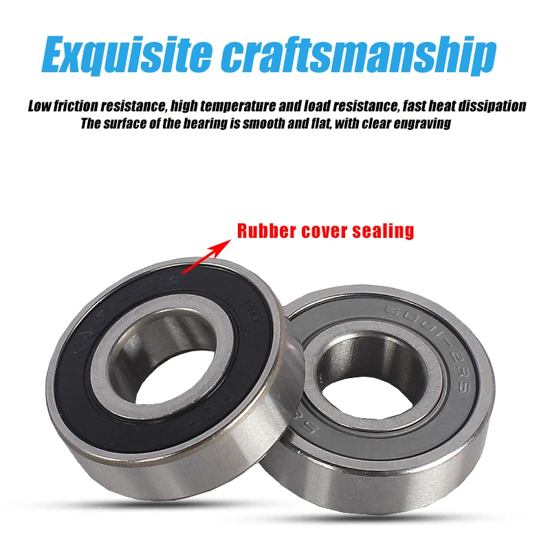 Bicycle Bottom Bracket Ball Bearing 6001-2Rs 6803-2Rs Sealed Bearing Axis Flower Drum Bearing 2Pcs
