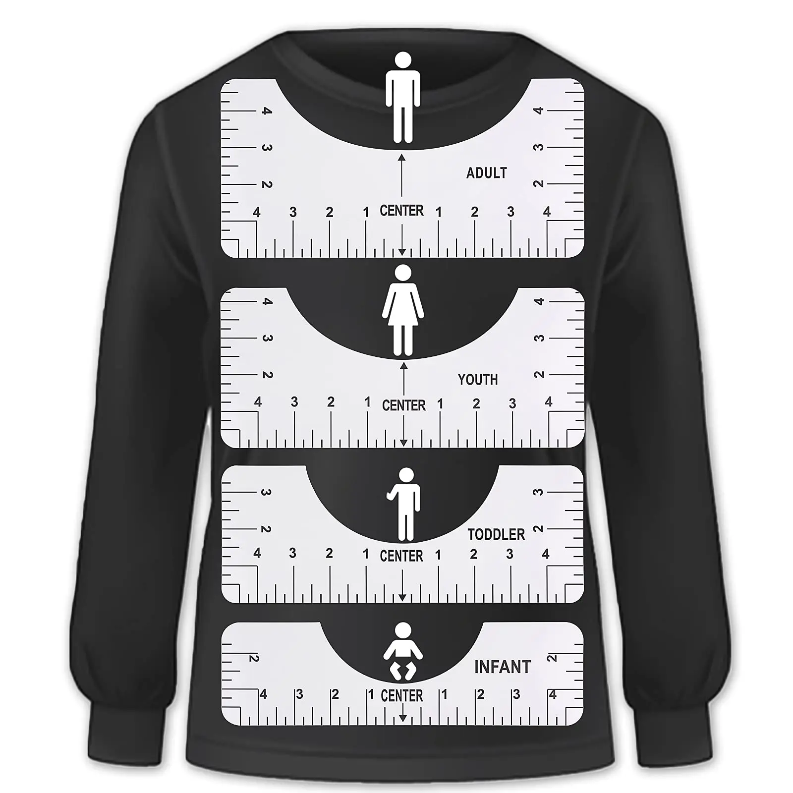 4 Pcs T Shirt Alignment Ruler Transparent Acrylic Alignment Graphics ...
