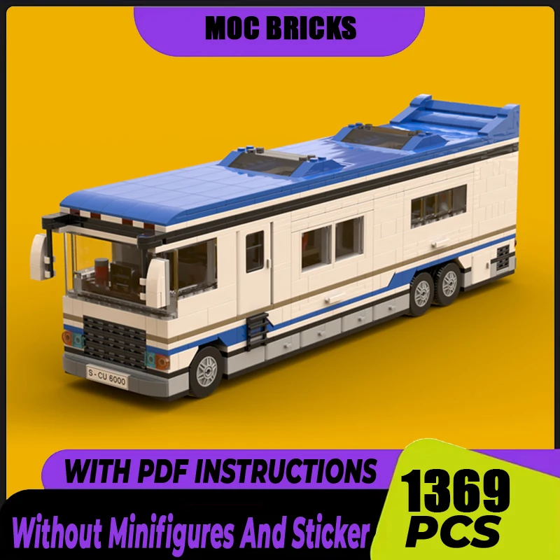 

Moc Building Bricks Luxury Motorhome Model Technology Modular City Commuting Vehicle Blocks Construstion DIY Assembly Toy Gifts