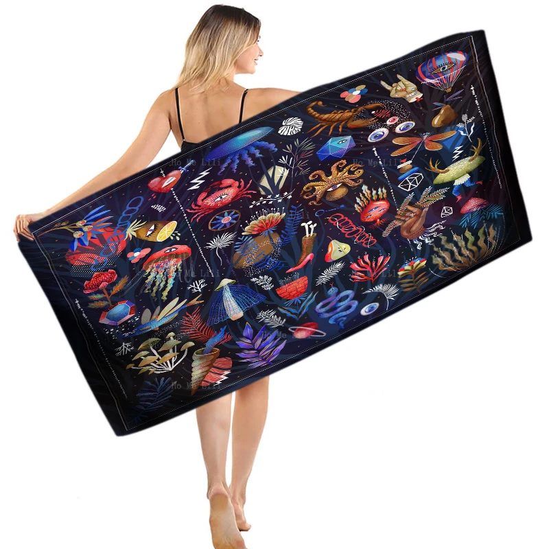 

Красочная и веселая серия, животные, любопытные поза, стильные существа, мексиканская вышивка, традиционное быстросохнущее полотенце от Ho Me Lili