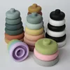 7pcs/set Baby Toy Building Blocks Silicone Stacking Blocks Round Shape Silicone Construction Toy Rubber Teethers Montessori Toy 1